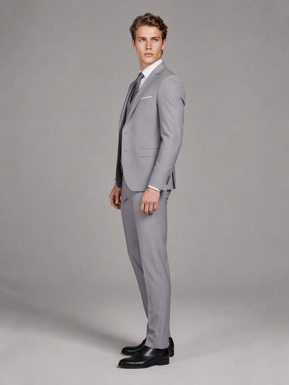 Savile GA0145 Men's Light Grey 3-Piece Suit Set – Back View