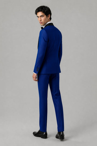Men's Royal Blue Tuxedo 3-Piece Suit – Side View | Savile GA0179