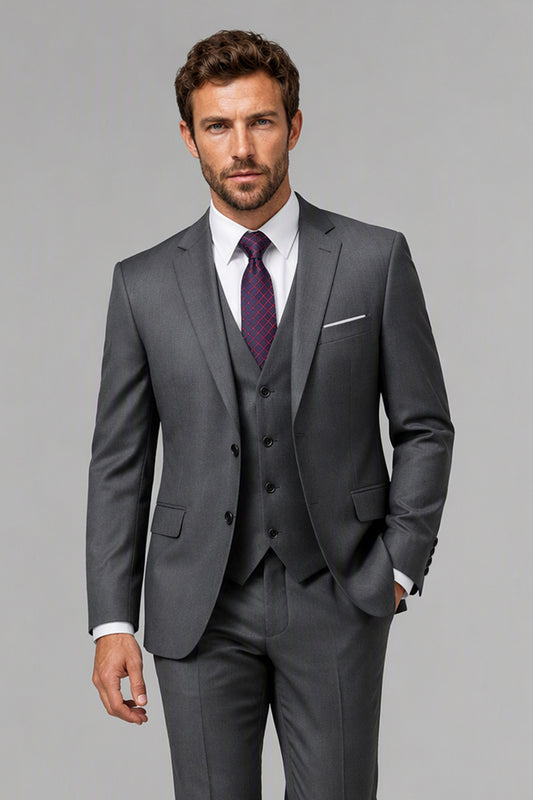 Savile Men's Grey 3-Piece Suit Set | Jacket, Vest & Trousers