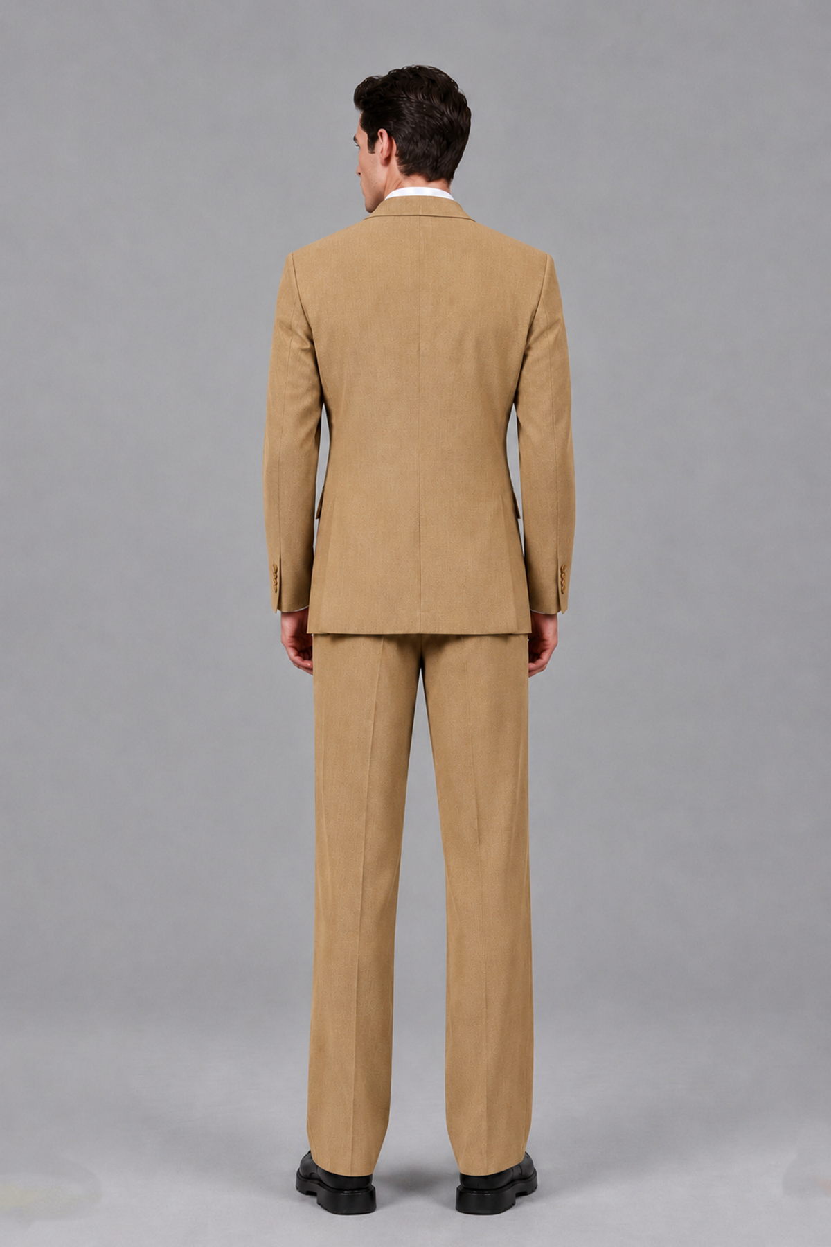 Savile Men's Gold Pleated 2-Piece Suit Set | Notch Lapel Blazer & Tailored Trousers - Gold - Gold_3