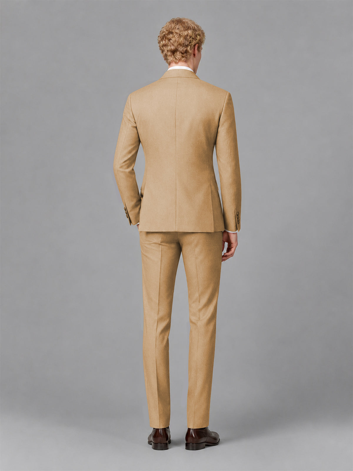 Men's Gold Single-Button Gold Satin Shawl Lapel Tuxedo Suit Set | Blazer & Trousers - Gold