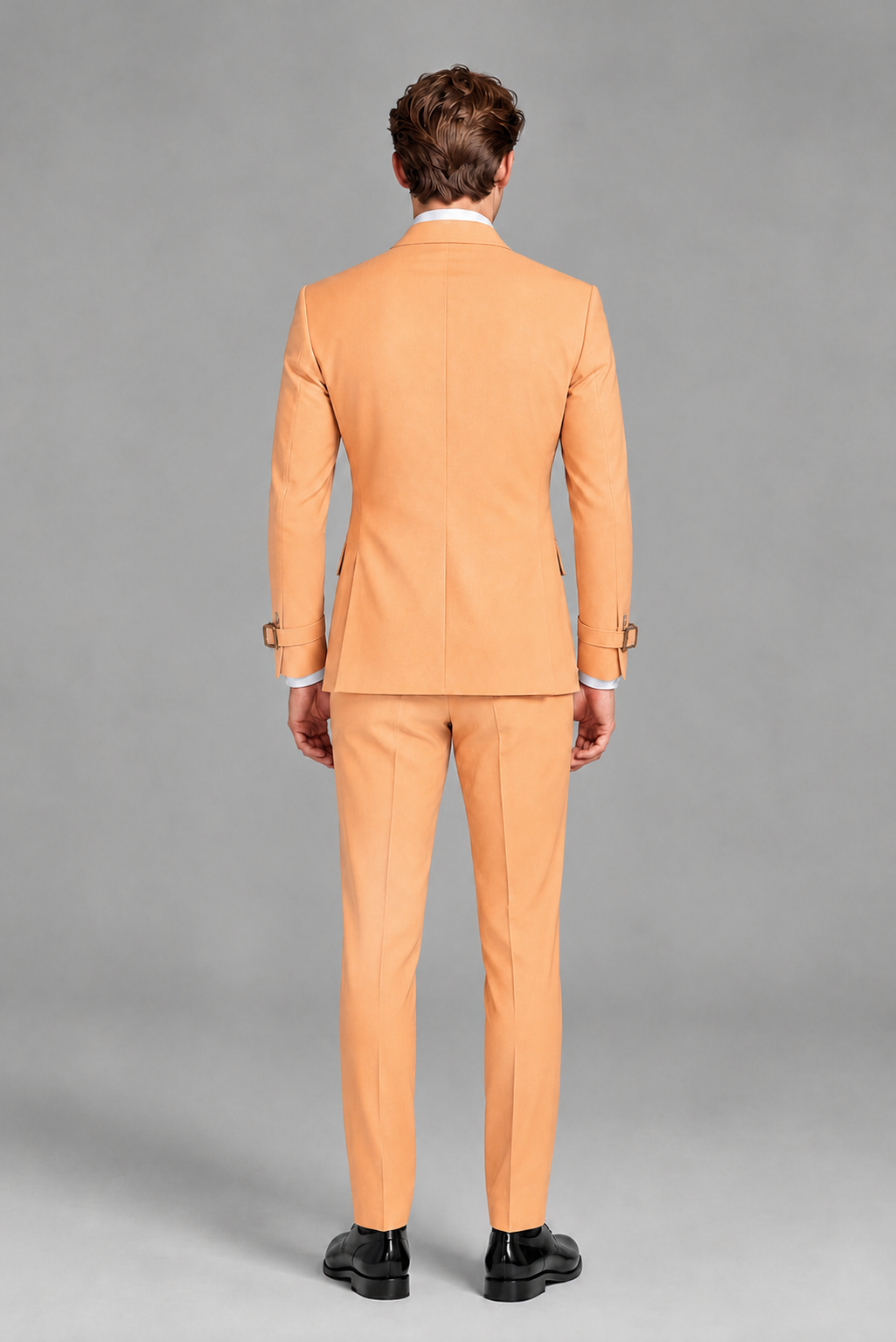 Savile Men's Gold Buckle-Closure 2-Piece Suit Set | Peak Lapel Blazer & Trousers - Gold