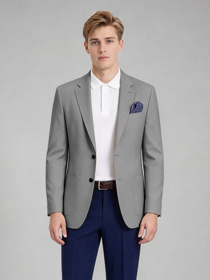 Savile Men's Slim-Fit Blazer – Notch Lapel Sport Coat | Gray - Gray