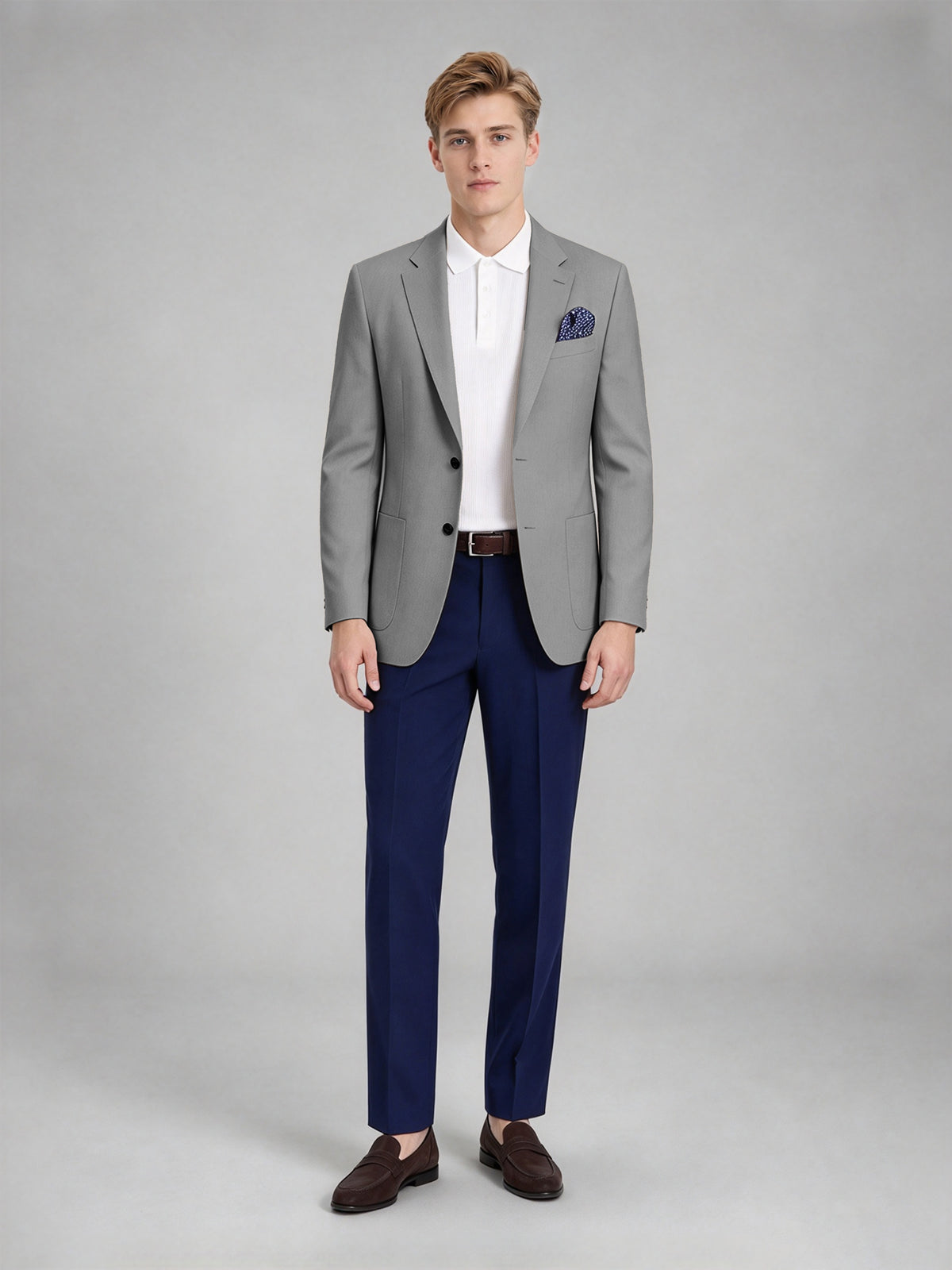 Savile Men's Slim-Fit Blazer – Notch Lapel Sport Coat | Gray - Gray