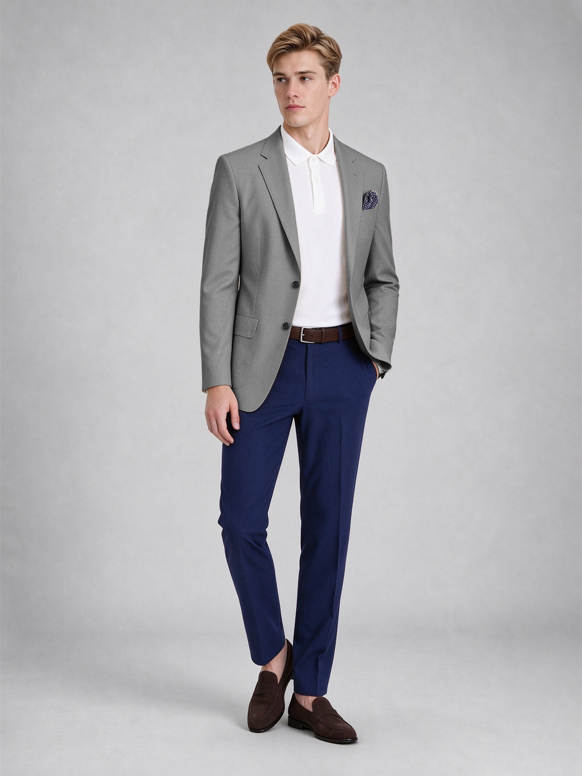 Savile Men's Slim-Fit Blazer – Notch Lapel Sport Coat | Gray - Gray