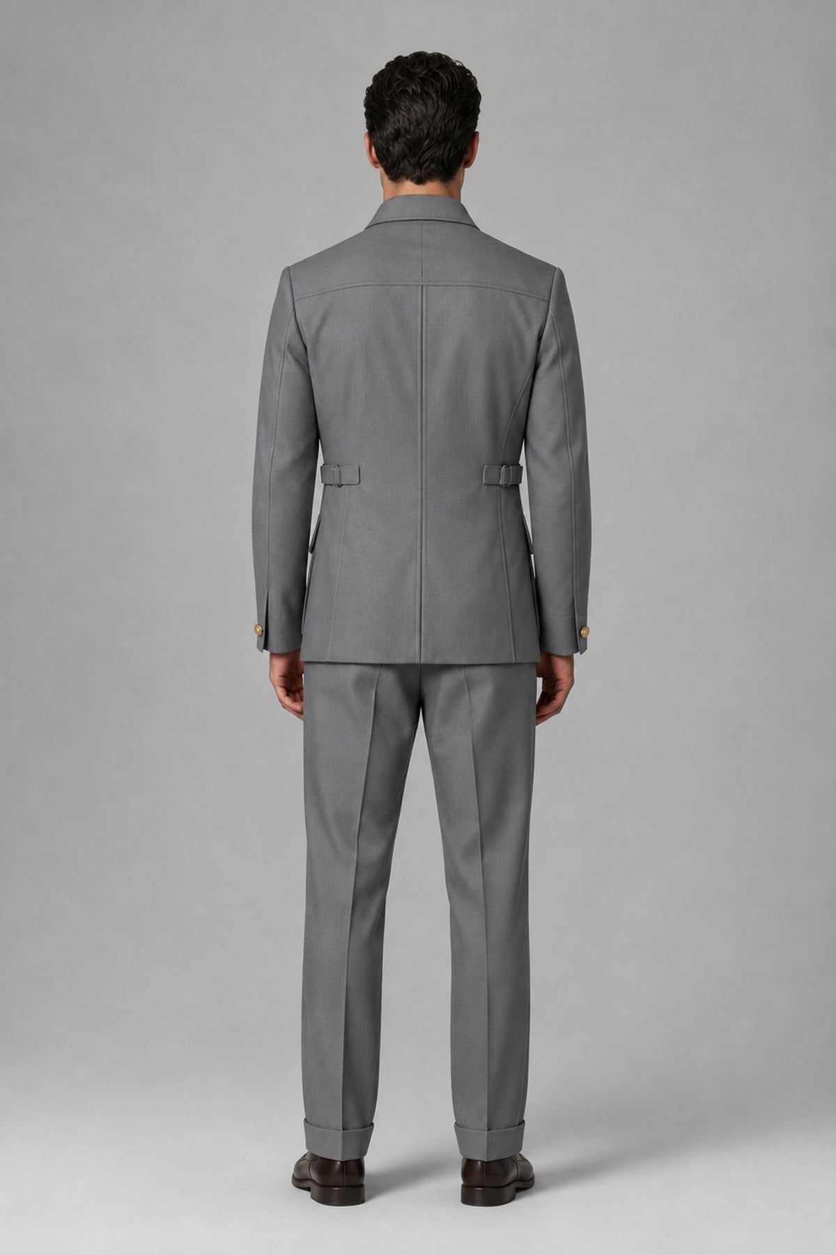 Savile Gray Safari Jacket & Trousers Two-Piece Men's Suit - Gray
