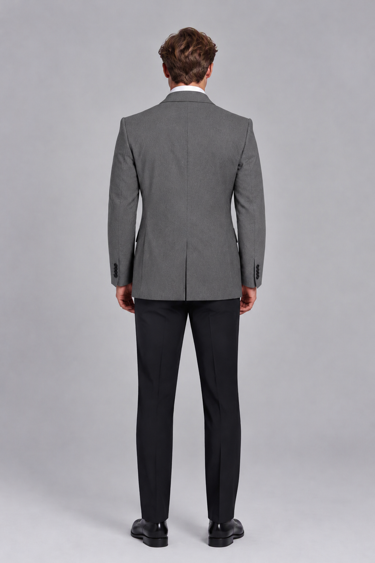 Savile Men's Grey Double-Breasted Peak Lapel Blazer - Grey