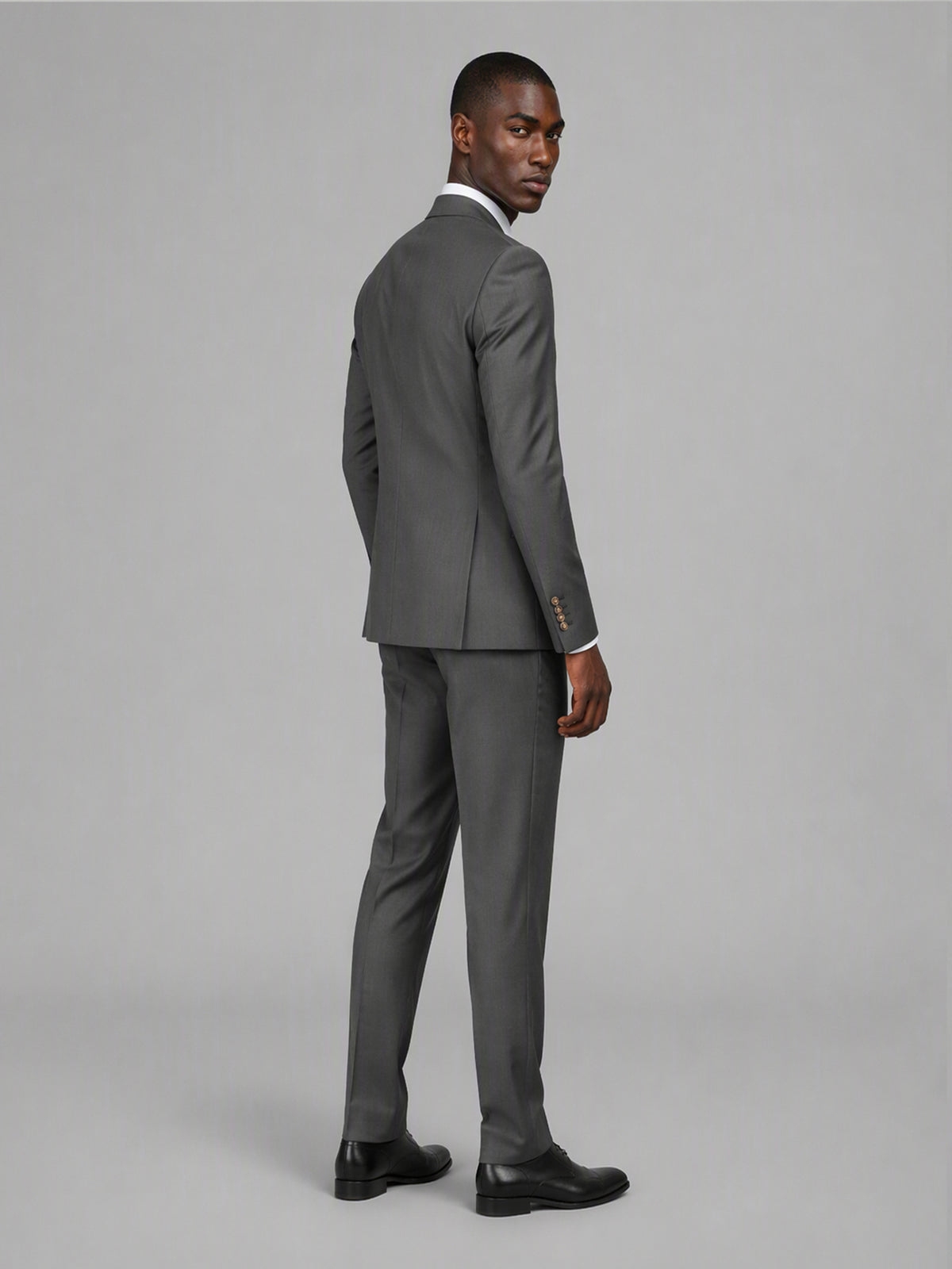Men's Grey 3-Piece Suit Set – Jacket, Double-Breasted Vest & Trousers