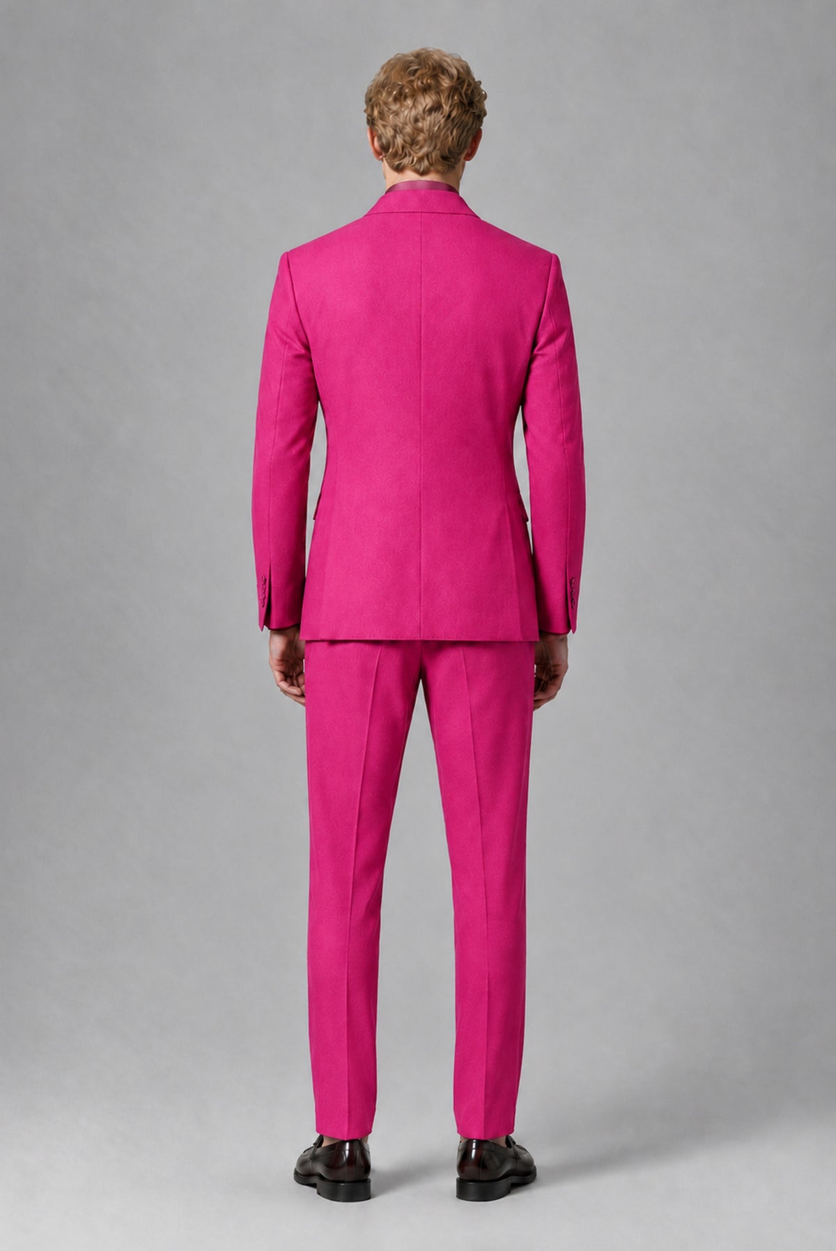 Savile Men's Hot Pink Double-Breasted Two-Piece Suit - Hot Pink