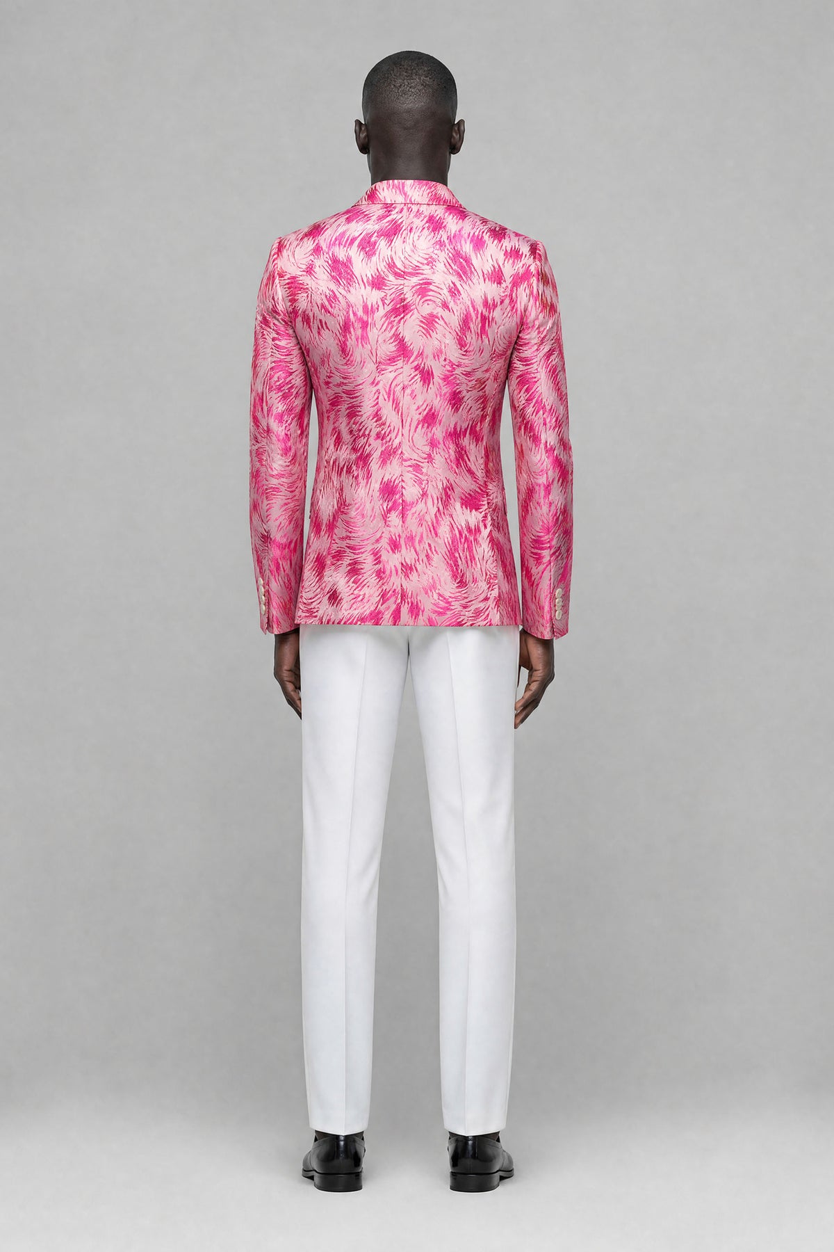 Savile Men's Hot Pink Textured Single-Breasted Blazer - Hot Pink