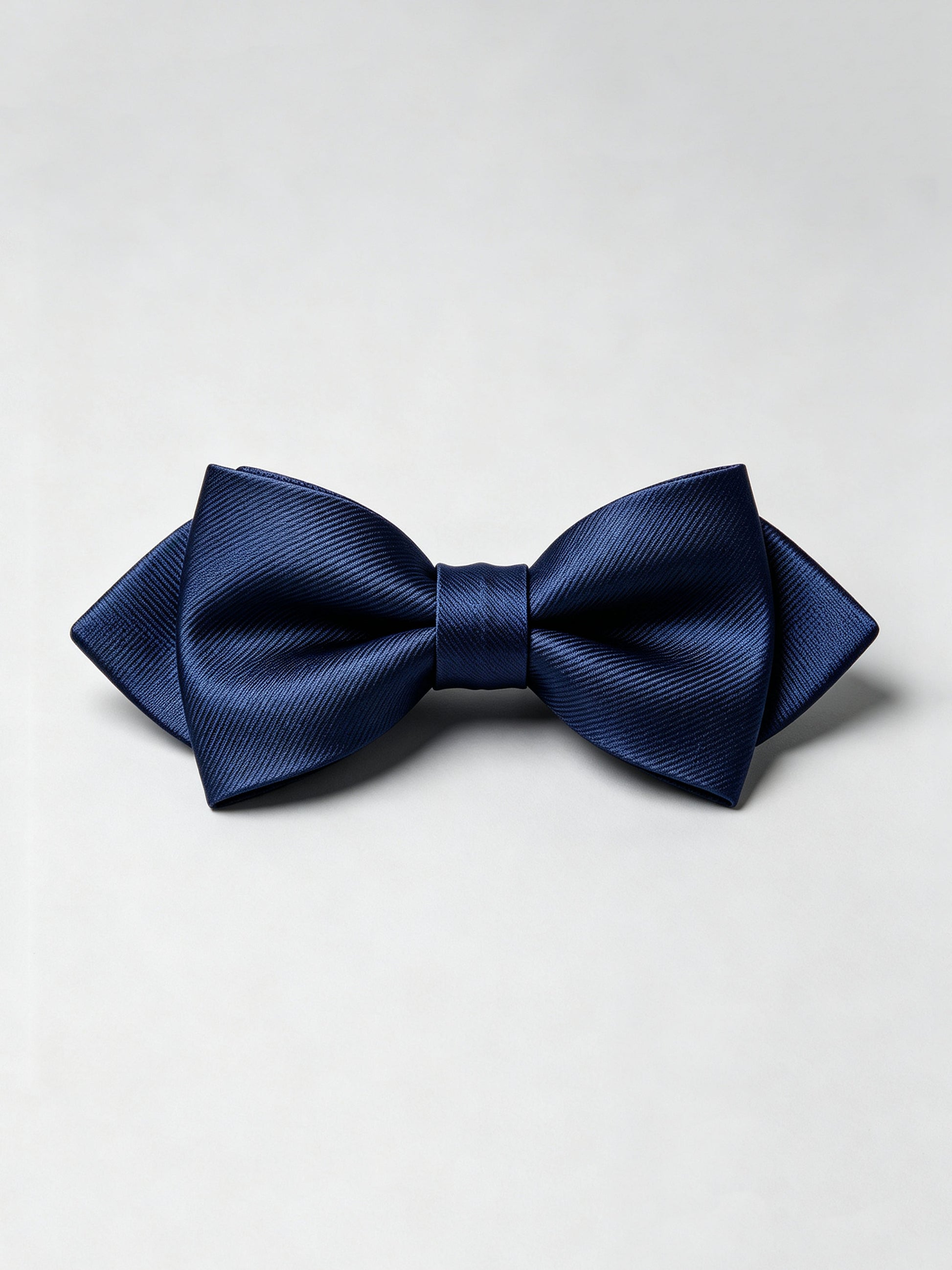 Savile Men's Navy Blue Solid Satin Bow Tie – Formal Wedding Tuxedo Accessory
