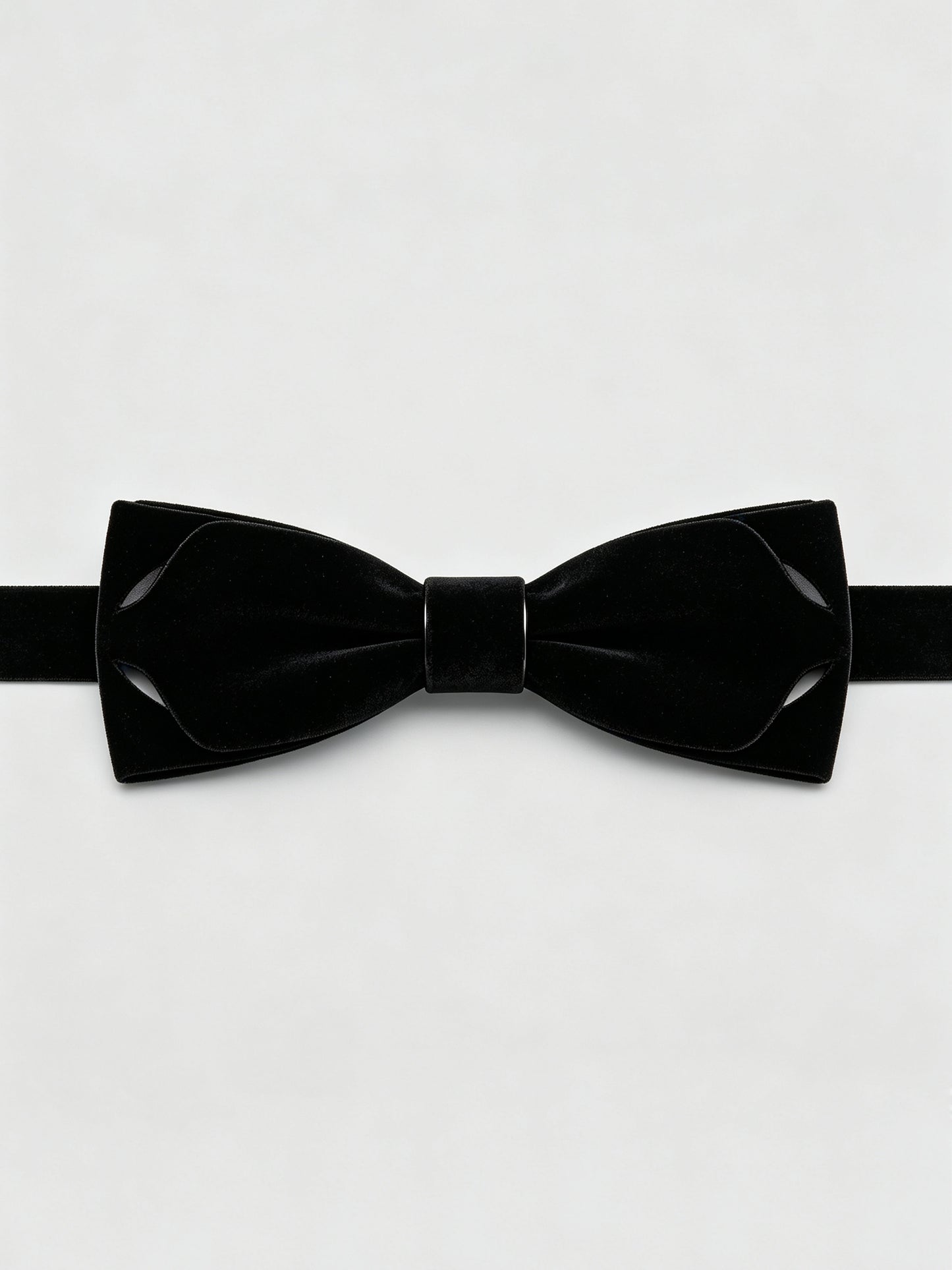 Savile Men's Black Velvet Bow Tie – Luxury Black-Tie Tuxedo Accessory