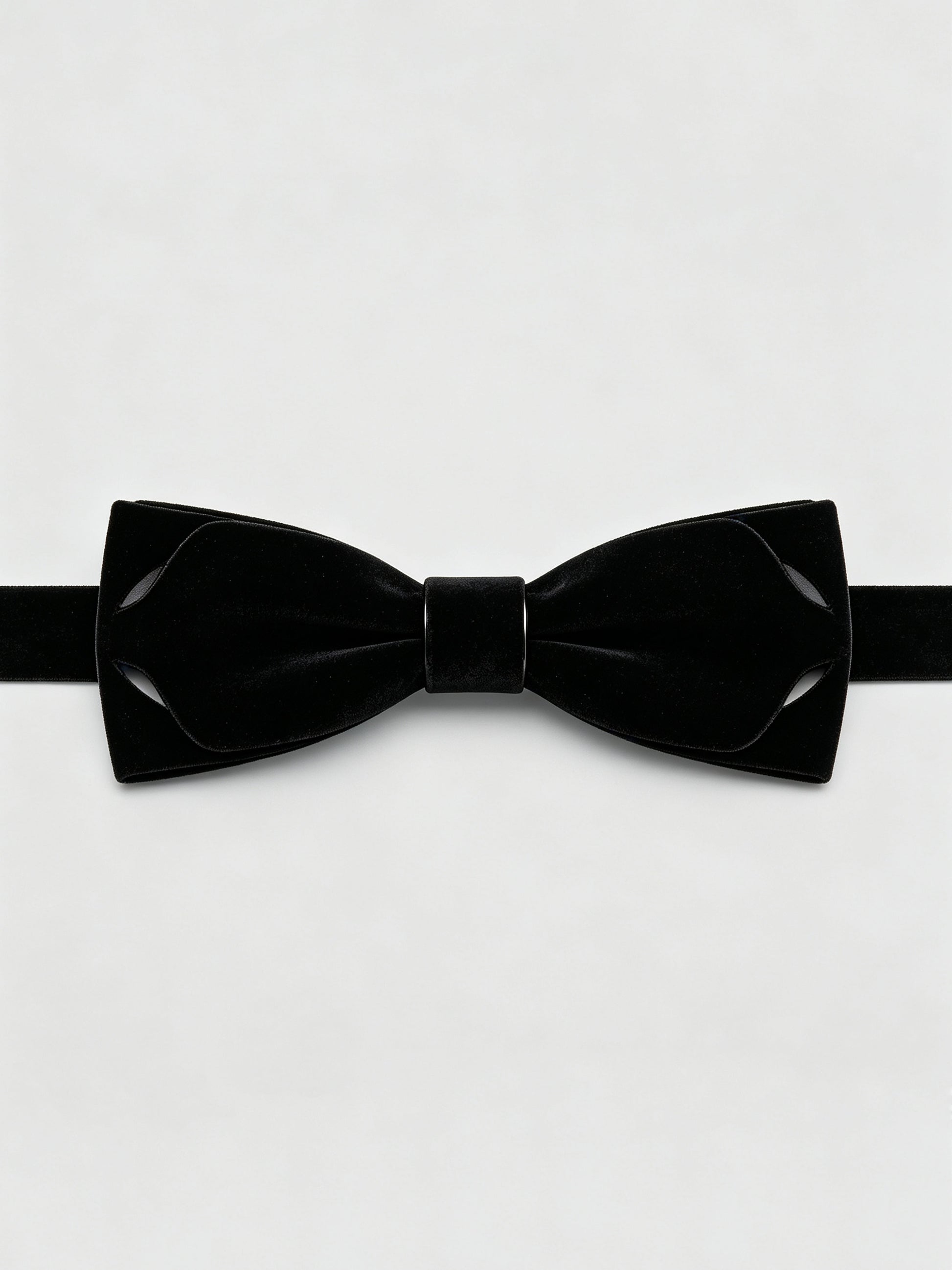 Savile Men's Black Velvet Bow Tie – Luxury Black-Tie Tuxedo Accessory