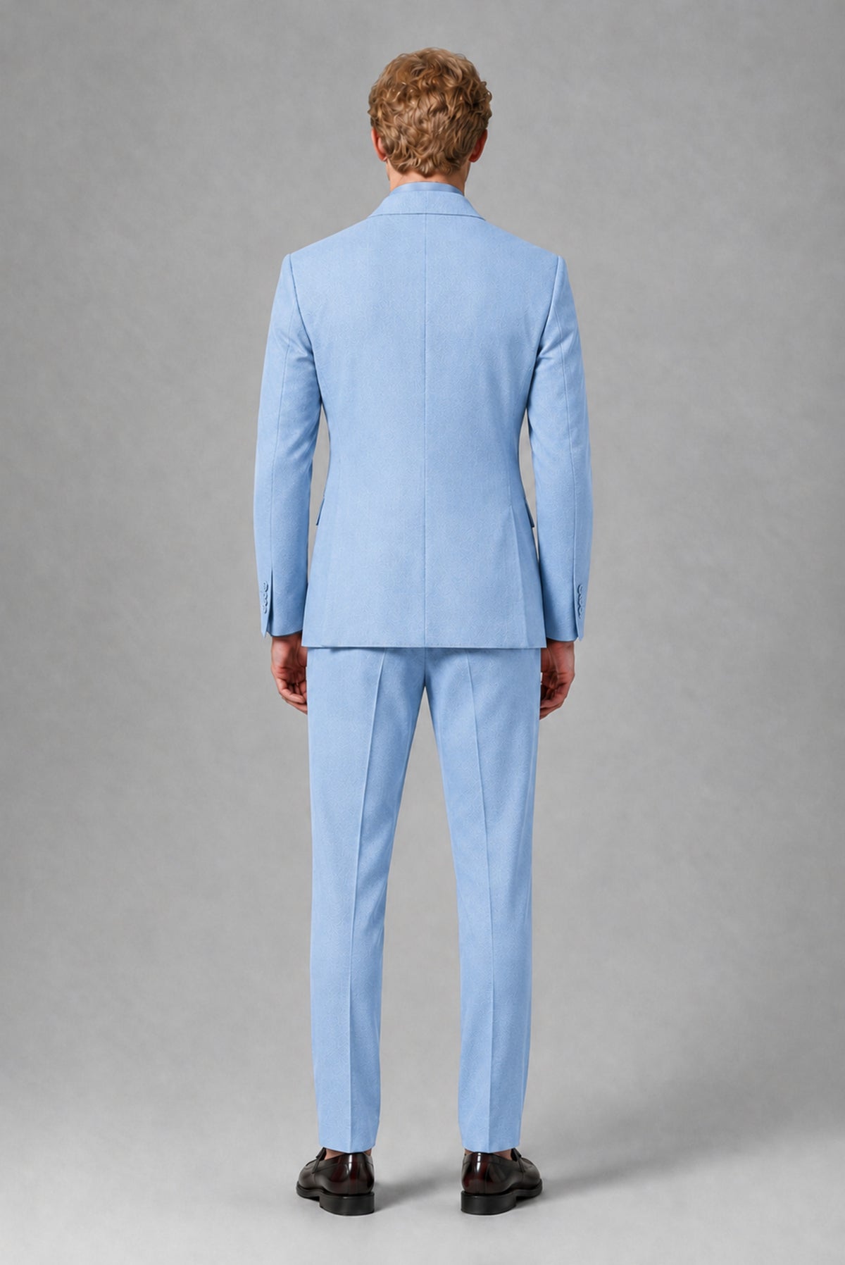 Savile Men's Light Blue Double-Breasted Two-Piece Suit - Light Blue