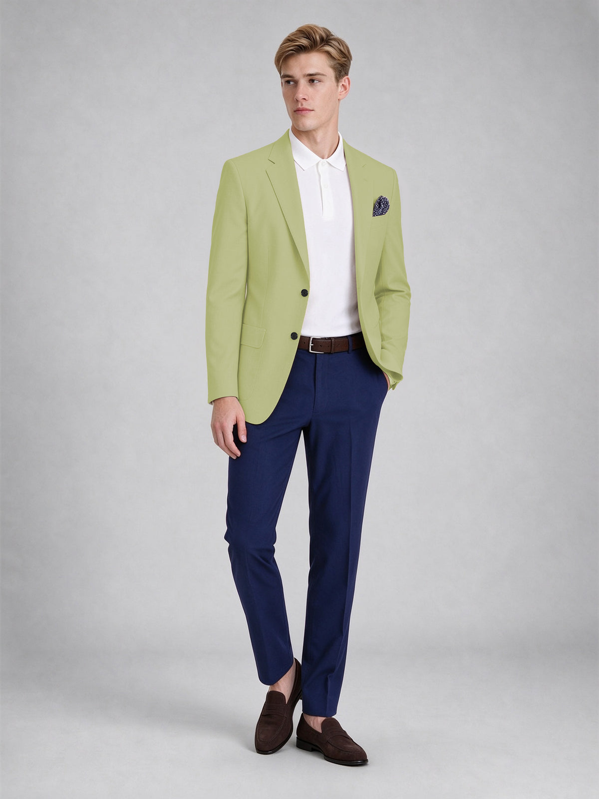 Savile Men's Slim-Fit Blazer – Notch Lapel Sport Coat | Light Olive - Light_Olive