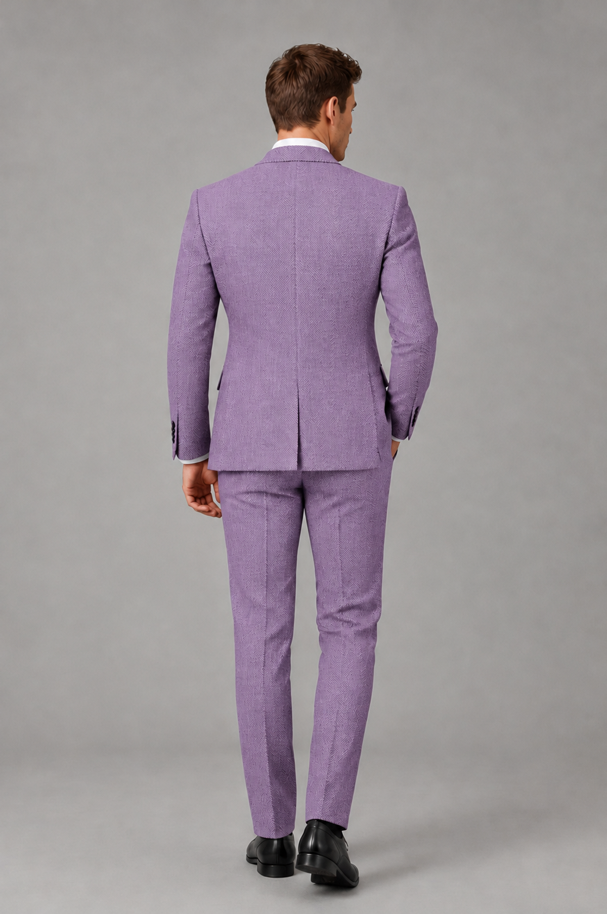 Savile Men's Grey Notch Lapel 3-Piece Suit Set | Jacket, Vest & Trousers - Lilac - Lilac
