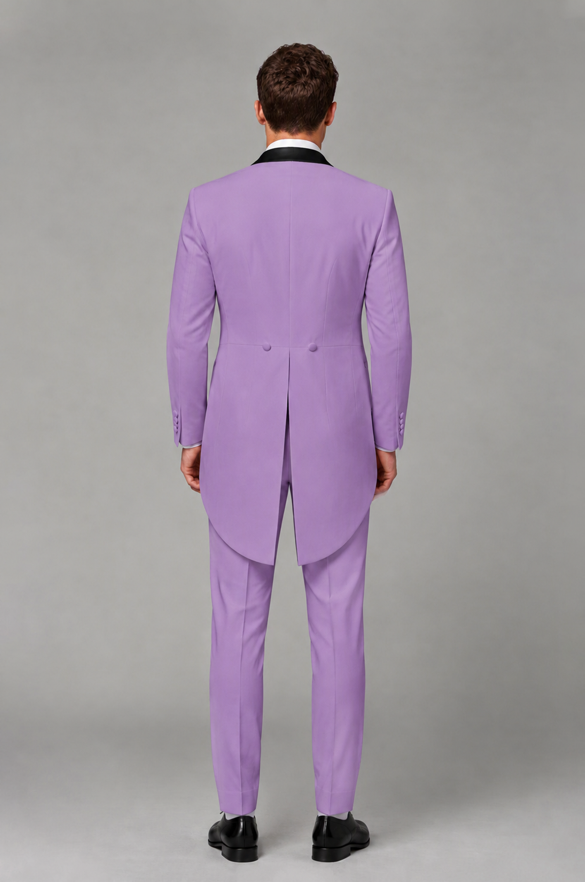 Savile Lilac 3-Piece Tailcoat Tuxedo Suit with Black Peak Lapel - Lilac - Lilac_03