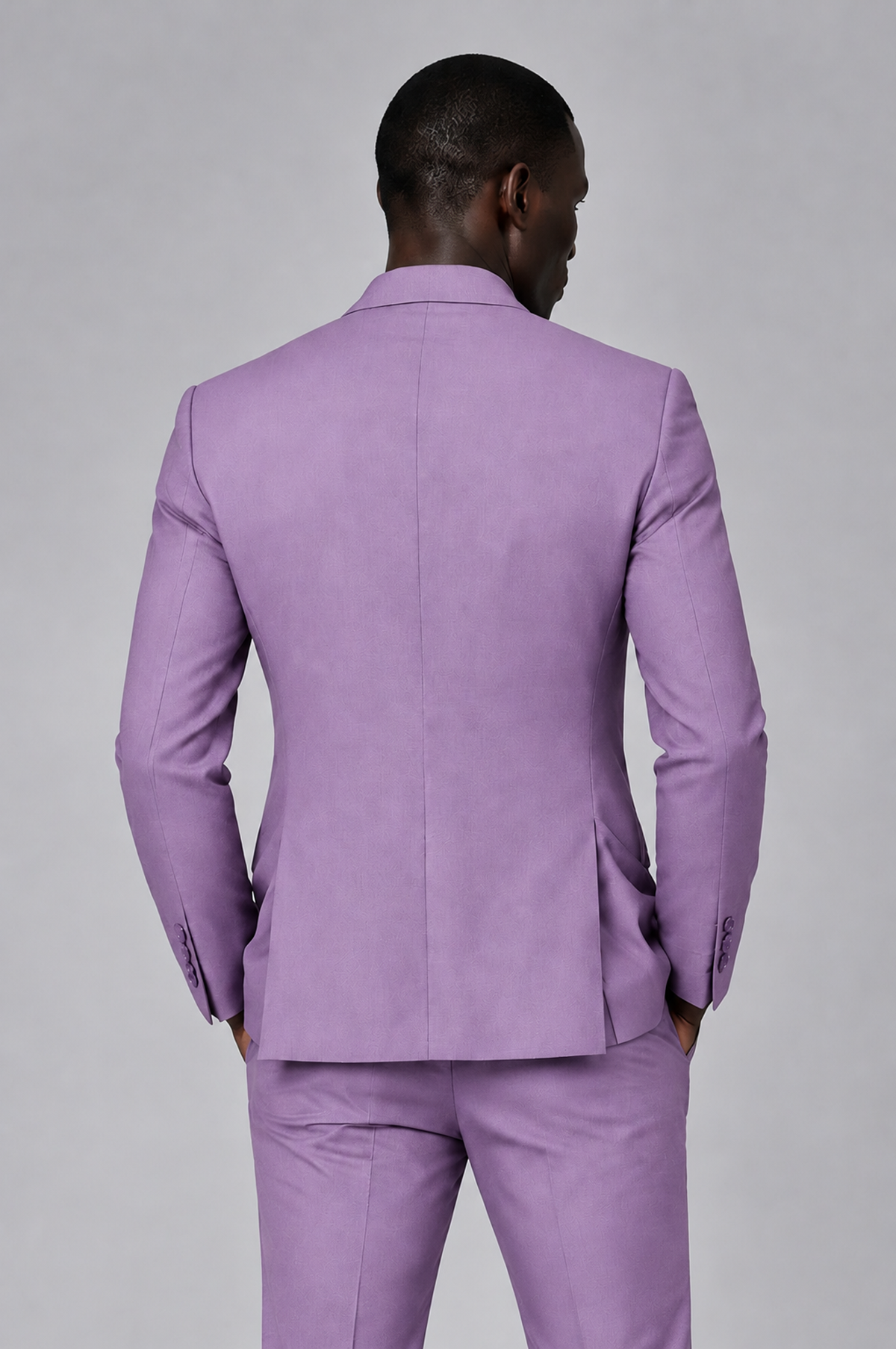 Savile Men's Lilac Double Breasted Slim Fit 2-Piece Suit Set – Blazer & Trousers | Wedding Gala Formal - Lilac - Lilac_03