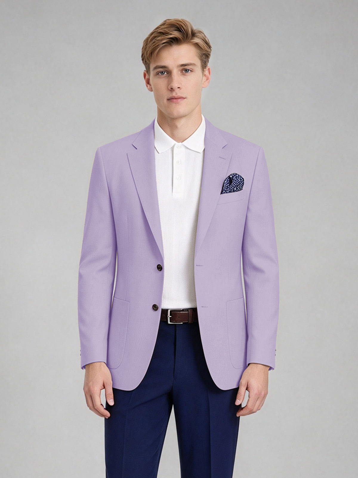 Savile Men's Slim-Fit Blazer – Notch Lapel Sport Coat | Lilac - Lilac
