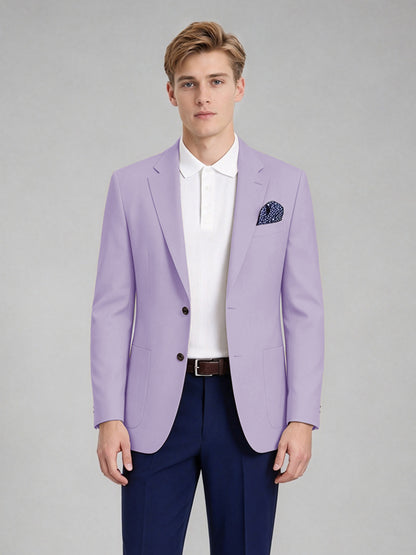 Savile Men's Slim-Fit Blazer – Notch Lapel Sport Coat | Lilac - Lilac
