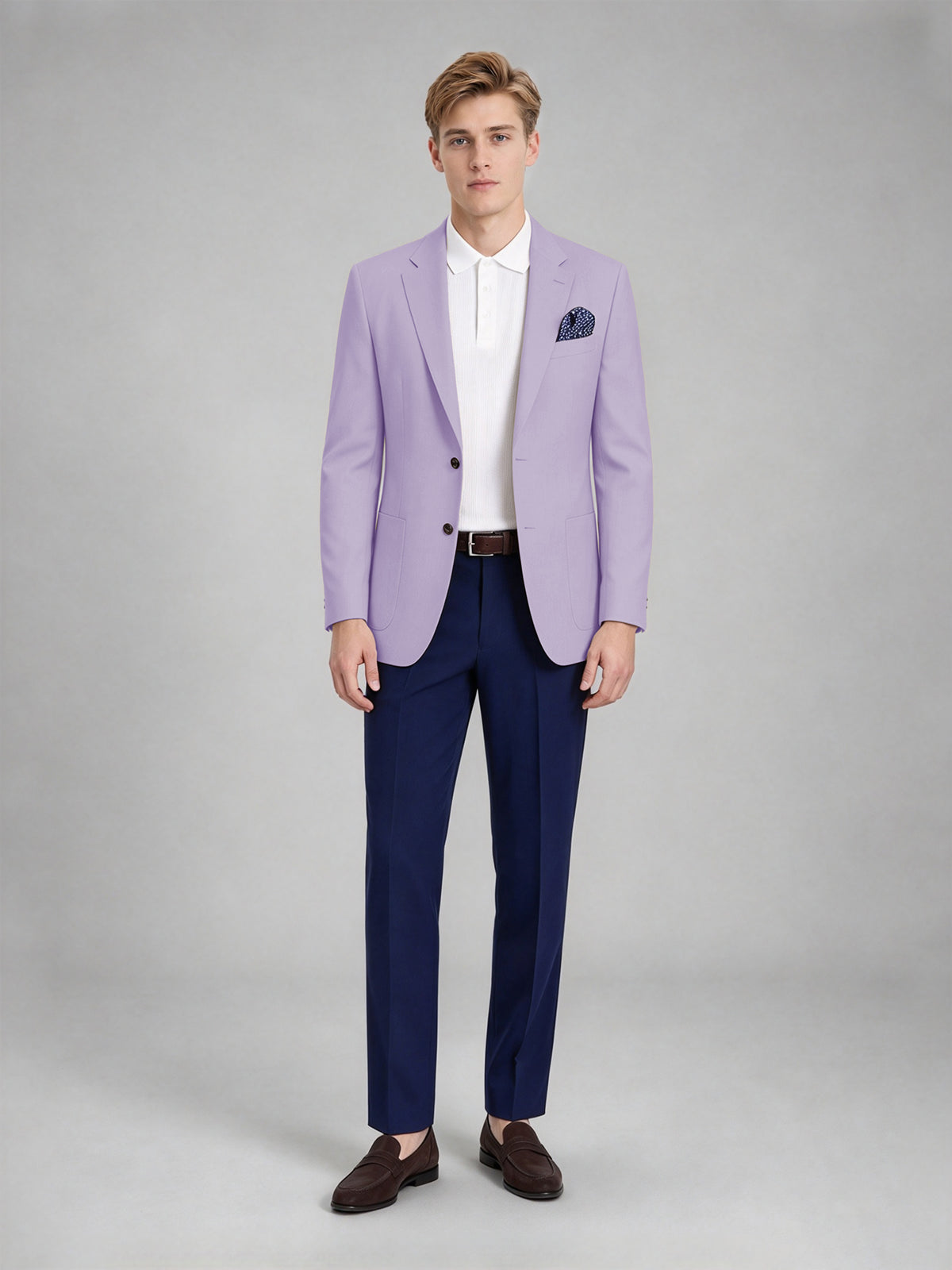 Savile Men's Slim-Fit Blazer – Notch Lapel Sport Coat | Lilac - Lilac