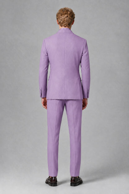 Savile Men's Lilac Double-Breasted Two-Piece Suit - Lilac