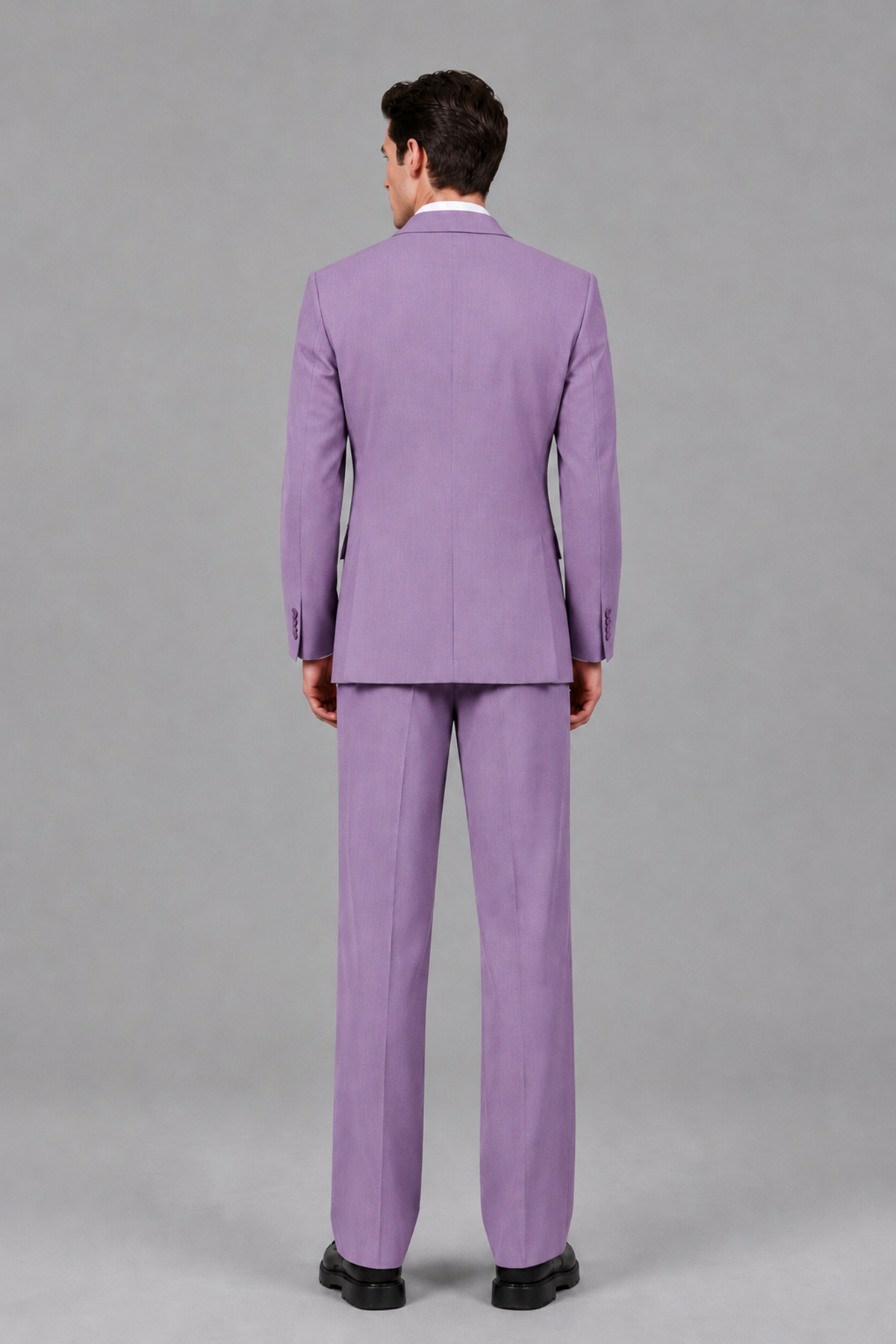 Savile Men's Lilac Pleated 2-Piece Suit Set | Notch Lapel Blazer & Tailored Trousers - Lilac - Lilac_3