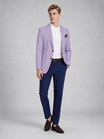 Savile Men's Slim-Fit Blazer – Notch Lapel Sport Coat | Lilac - Lilac