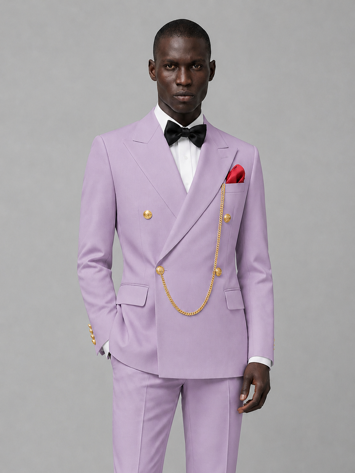 Men's Lilac Double-Breasted 2-Piece Suit Set – Jacket & Trousers | Lilac Chain - Lilac