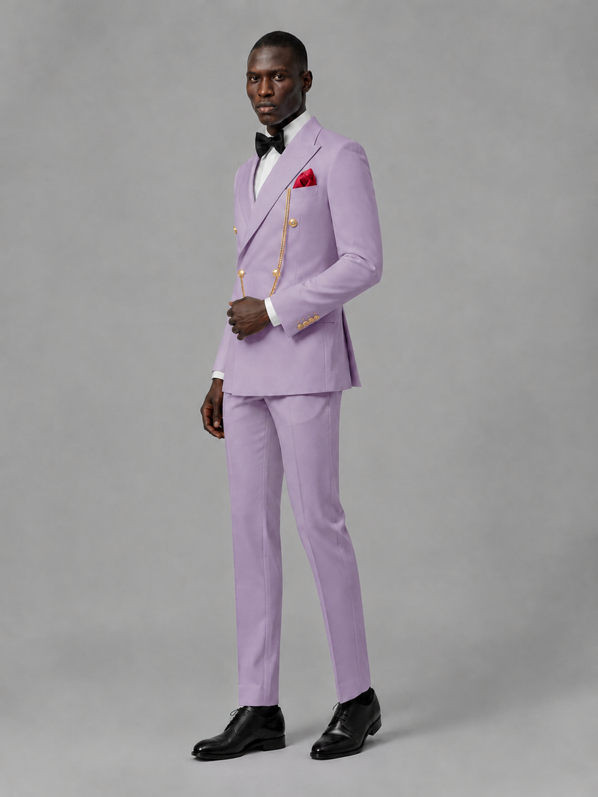 Men's Lilac Double-Breasted 2-Piece Suit Set – Jacket & Trousers | Lilac Chain - Lilac