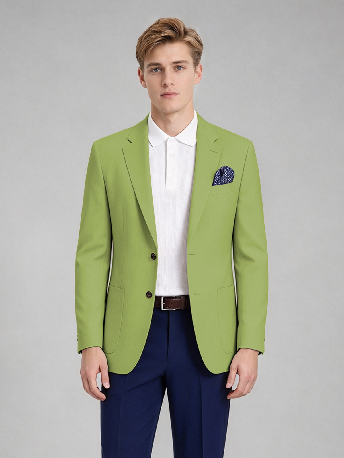 Savile Men's Slim-Fit Blazer – Notch Lapel Sport Coat | Lime Green - Lime_Green
