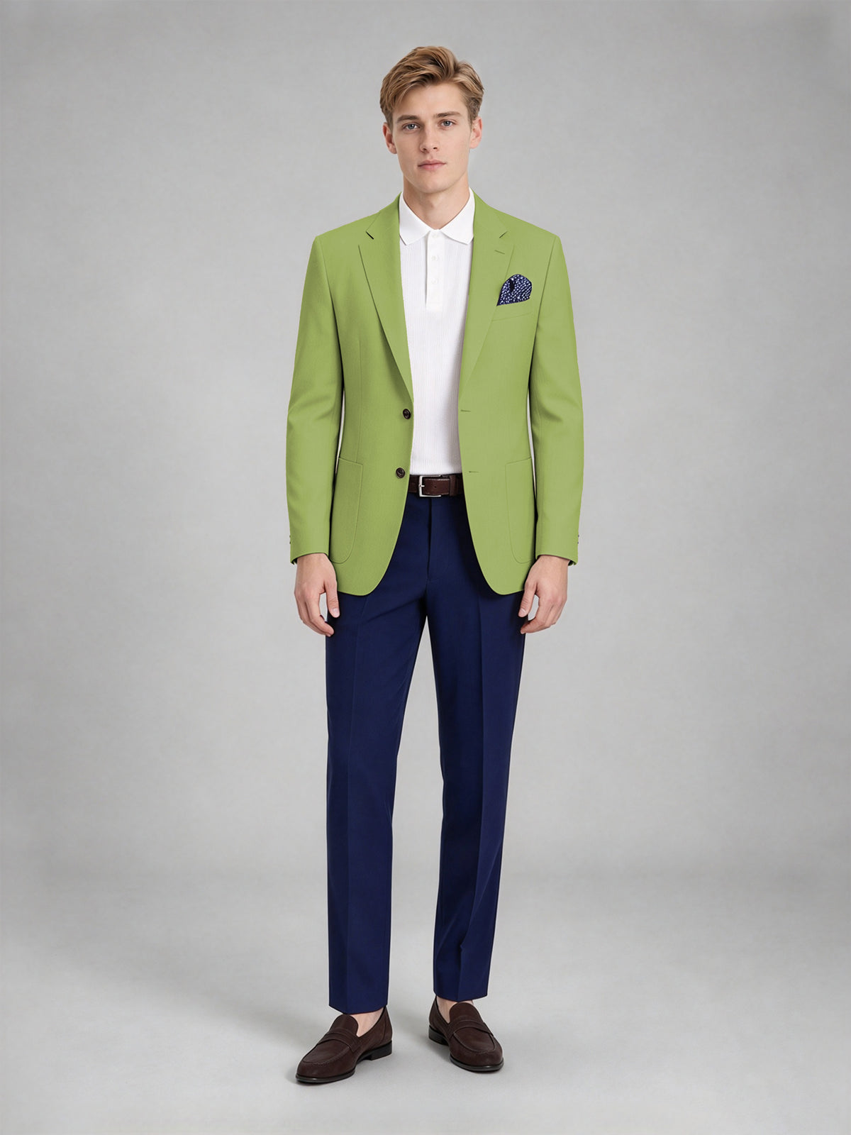 Savile Men's Slim-Fit Blazer – Notch Lapel Sport Coat | Lime Green - Lime_Green