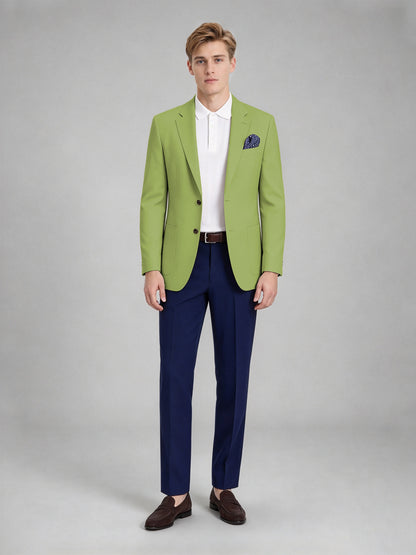 Savile Men's Slim-Fit Blazer – Notch Lapel Sport Coat | Lime Green - Lime_Green