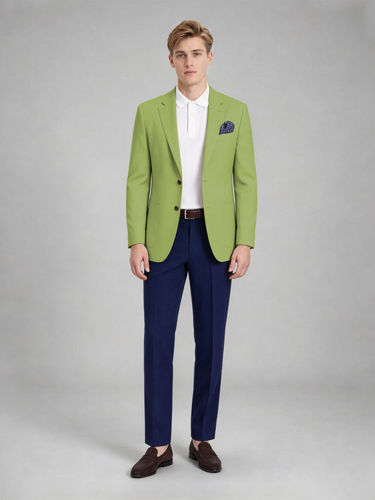 Savile Men's Slim-Fit Blazer – Notch Lapel Sport Coat | Lime Green - Lime_Green