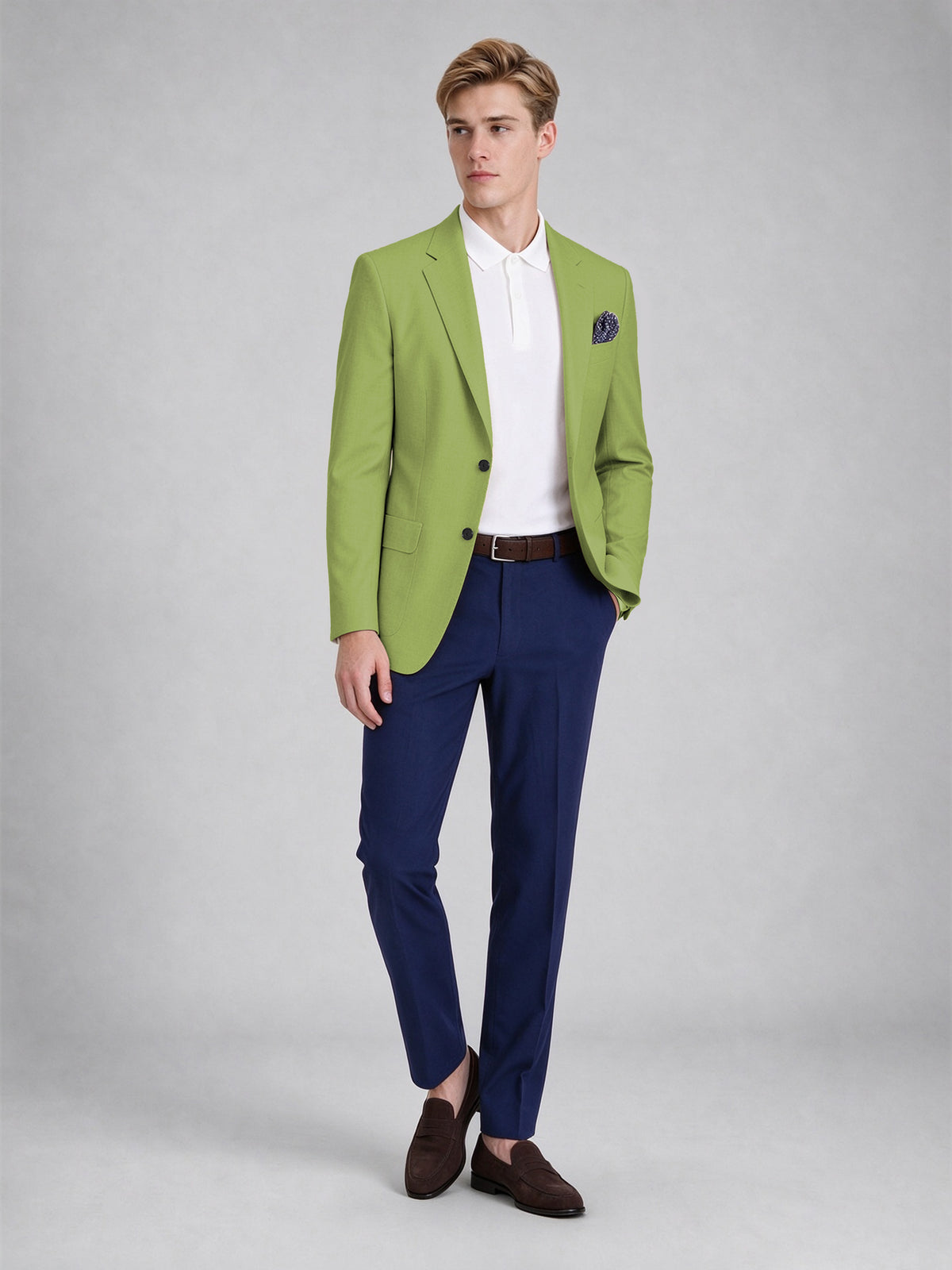 Savile Men's Slim-Fit Blazer – Notch Lapel Sport Coat | Lime Green - Lime_Green