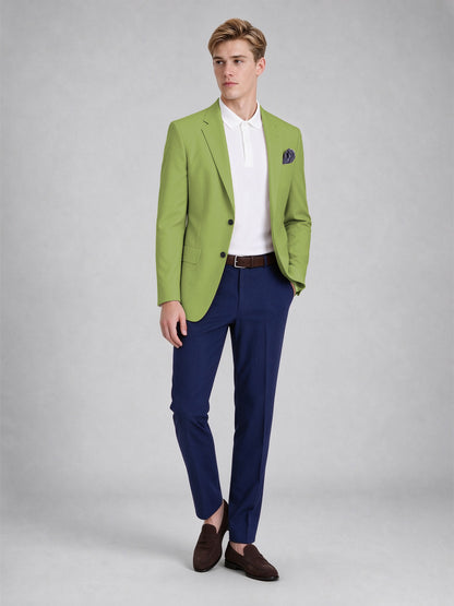 Savile Men's Slim-Fit Blazer – Notch Lapel Sport Coat | Lime Green - Lime_Green