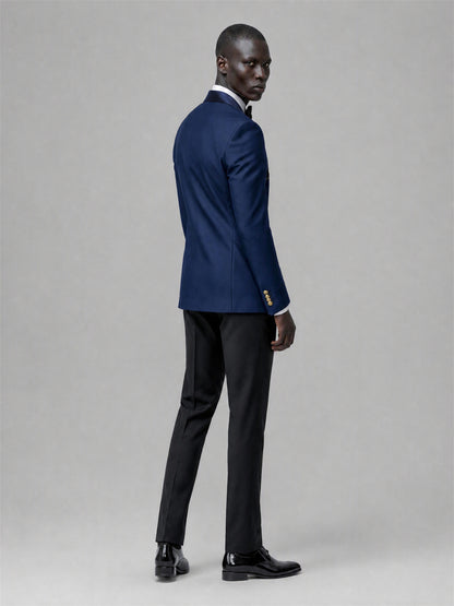 Men's Navy Blue Double-Breasted 2-Piece Suit Set – Jacket & Trousers
