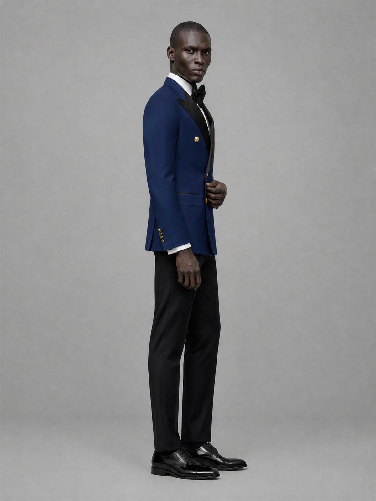 Men's Navy Blue Double-Breasted 2-Piece Suit Set – Jacket & Trousers