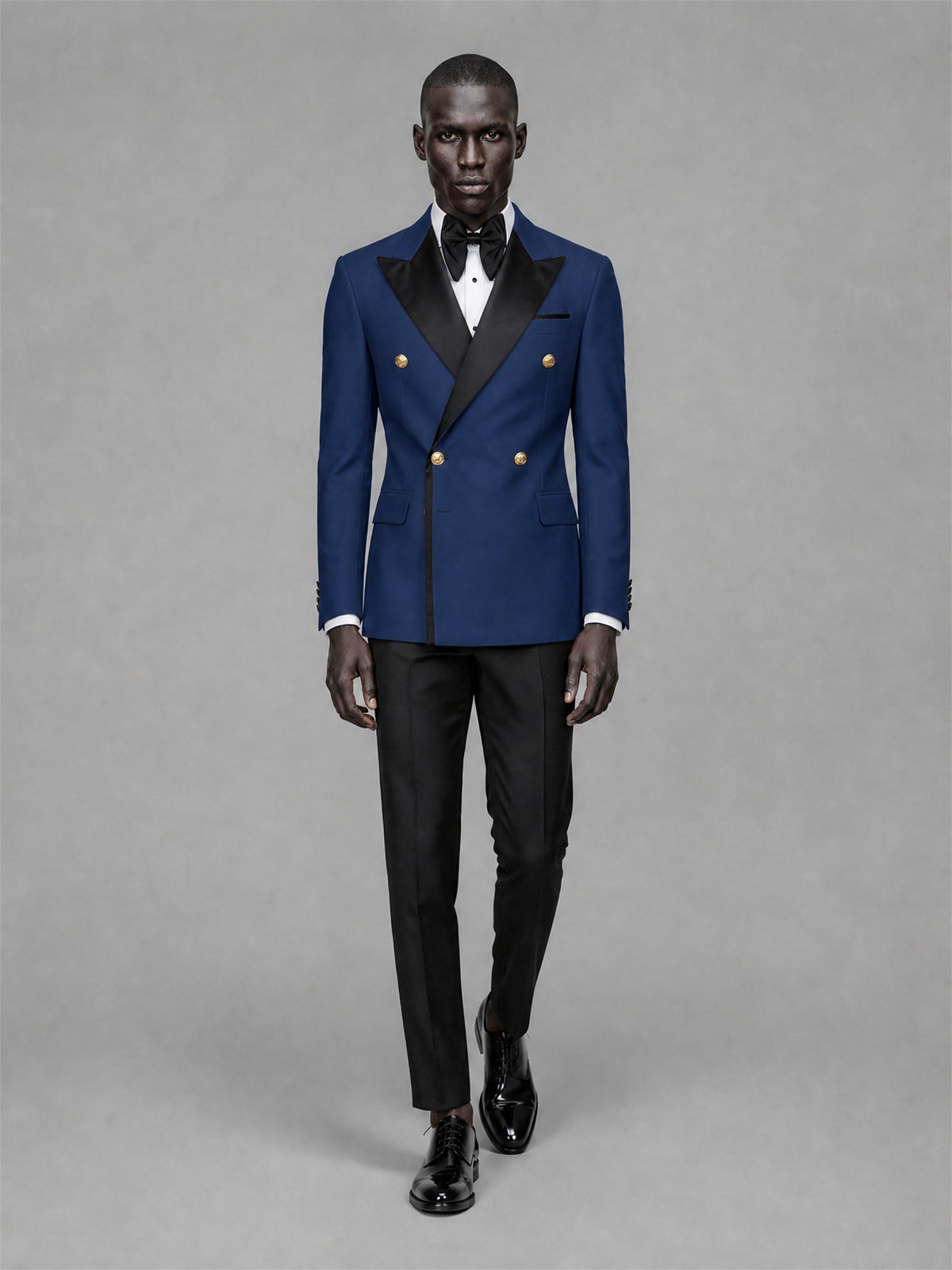 Men's Navy Blue Double-Breasted 2-Piece Suit Set – Jacket & Trousers
