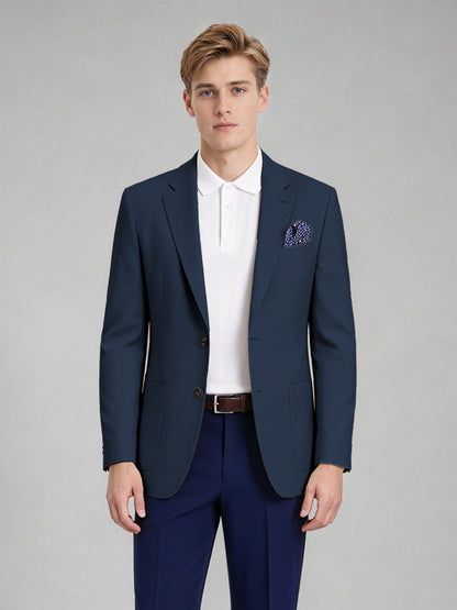 Savile Men's Slim-Fit Blazer – Notch Lapel Sport Coat | Navy Blue - Navy_Blue