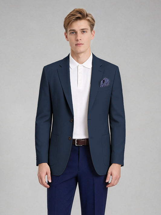 Savile Men's Slim-Fit Blazer – Notch Lapel Sport Coat | Navy Blue - Navy_Blue