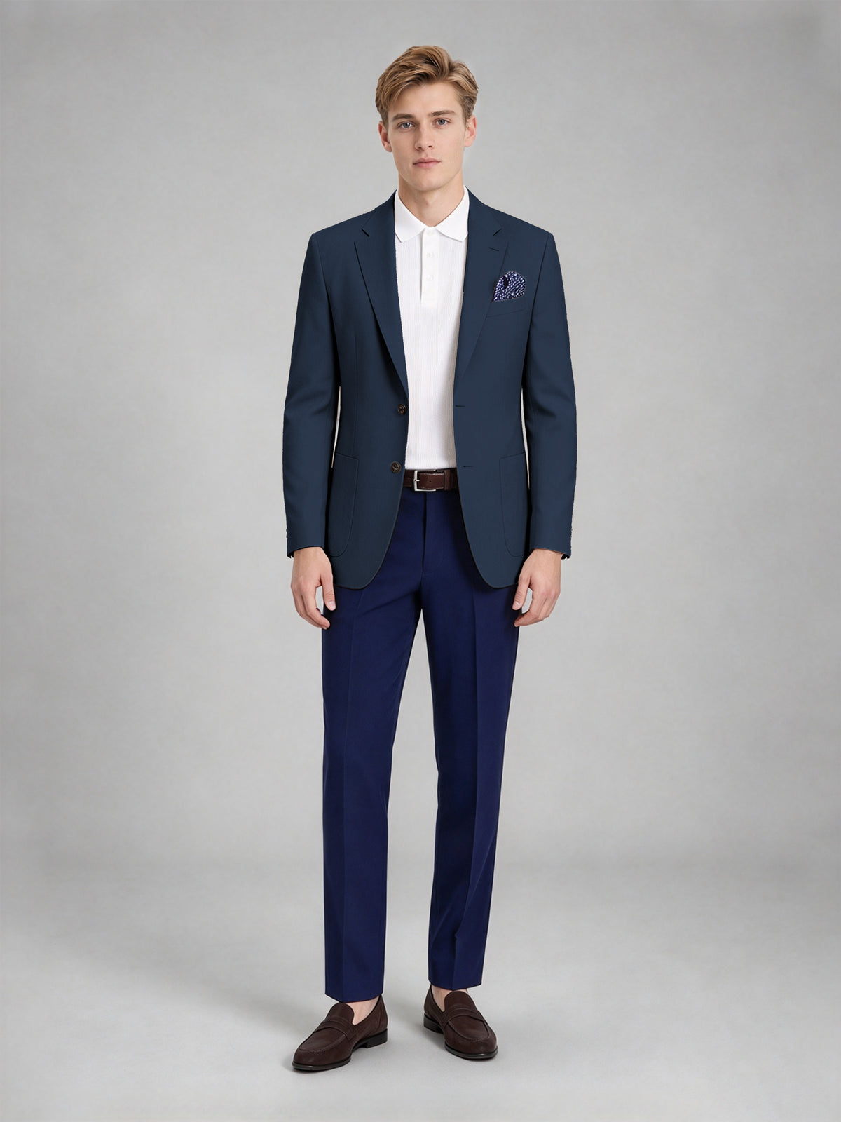 Savile Men's Slim-Fit Blazer – Notch Lapel Sport Coat | Navy Blue - Navy_Blue