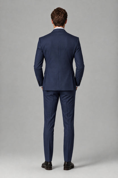 Savile Men's Dusty Navy Blue 3-Piece Suit – Jacket, Vest & Trousers | QX0113 - Navy Blue