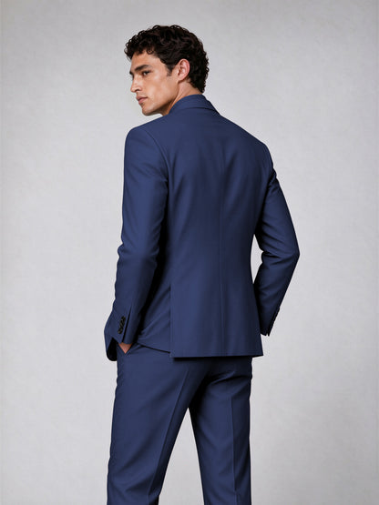 Savile Men's Navy Blue Double-Breasted 2-Piece Suit Set – Blazer & Trousers - Navy Blue