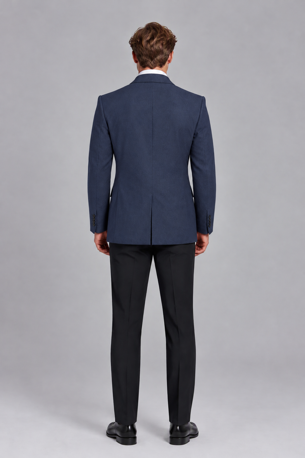 Savile Men's Navy Blue Double-Breasted Peak Lapel Blazer - Navy Blue