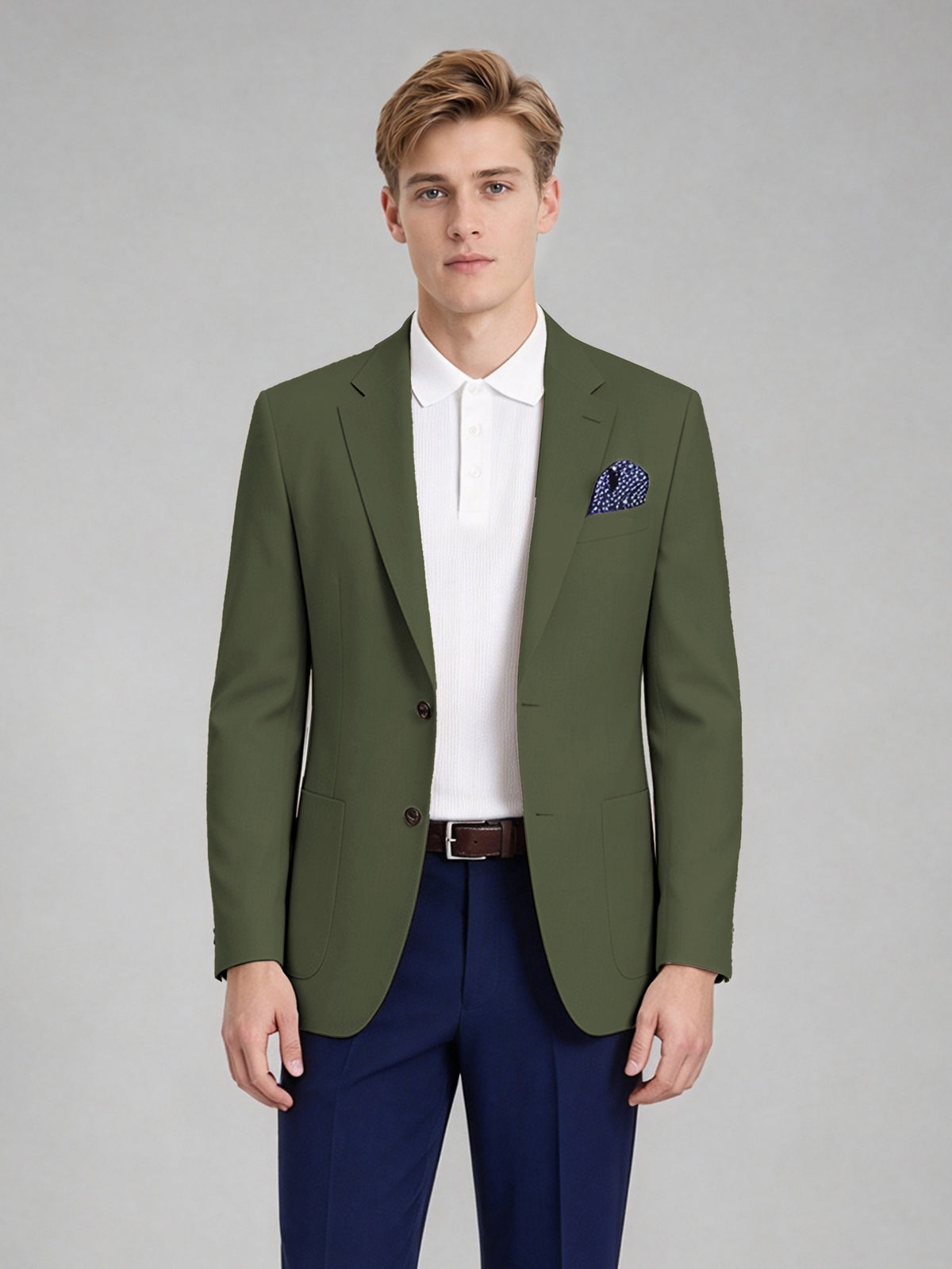 Savile Men's Slim-Fit Blazer – Notch Lapel Sport Coat | Olive Green - Olive_Green