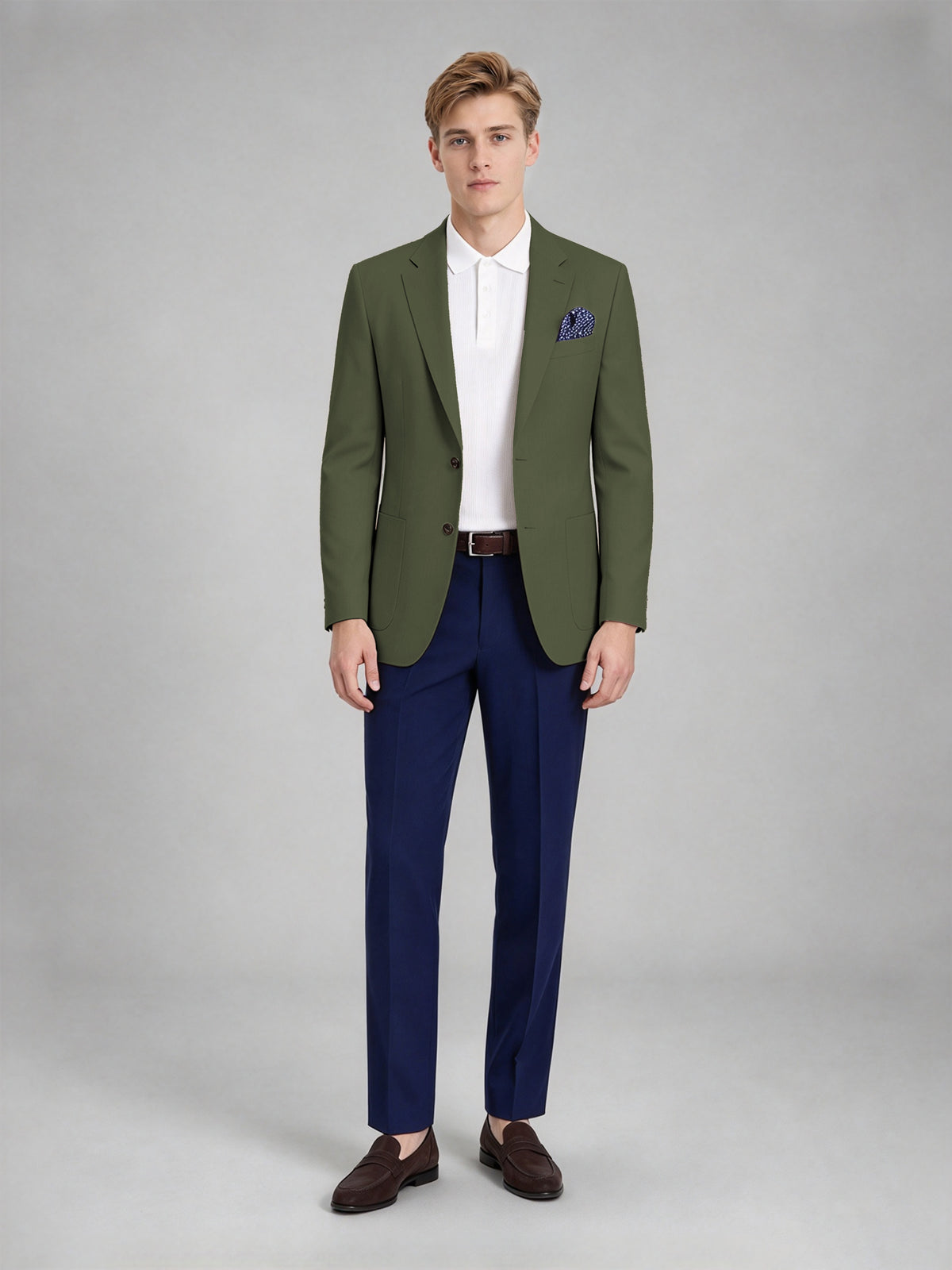 Savile Men's Slim-Fit Blazer – Notch Lapel Sport Coat | Olive Green - Olive_Green