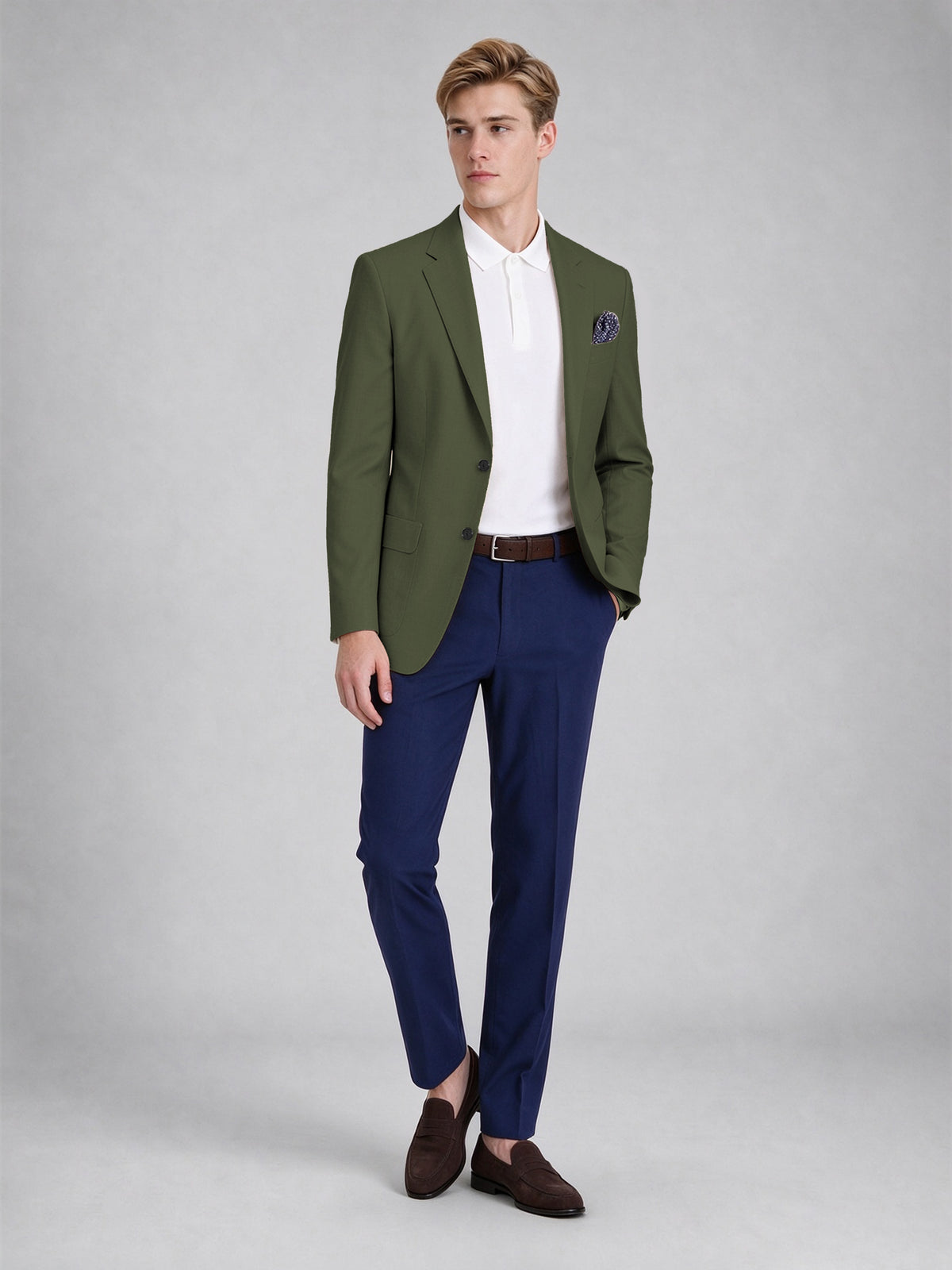 Savile Men's Slim-Fit Blazer – Notch Lapel Sport Coat | Olive Green - Olive_Green