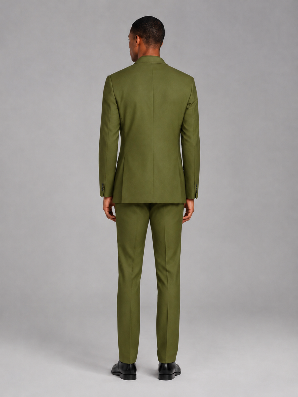 Savile Men's Olive Green Contrast Shawl Lapel Tuxedo Suit – 3-Piece Wedding, Prom & Black-Tie Formal Set - Olive Green - Olive Green_3