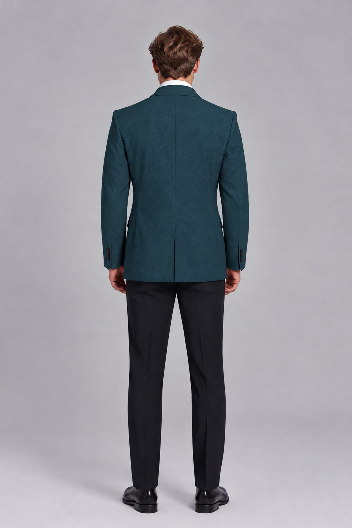Savile Men's Peacock Double-Breasted Peak Lapel Blazer - Peacock